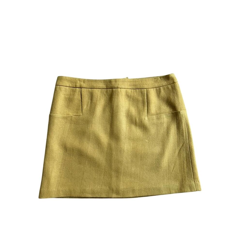 Dahlia Collection Wool Blend Vintage Y2K Mustard Yellow Mini Skirt (size 10)